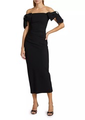 Chiara Boni La Petite Robe Bunjirai Bow Off-The-Shoulder Cocktail Dress