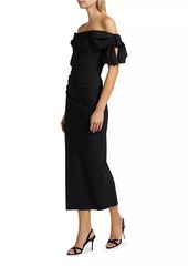 Chiara Boni La Petite Robe Bunjirai Bow Off-The-Shoulder Cocktail Dress