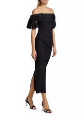 Chiara Boni La Petite Robe Bunjirai Bow Off-The-Shoulder Cocktail Dress