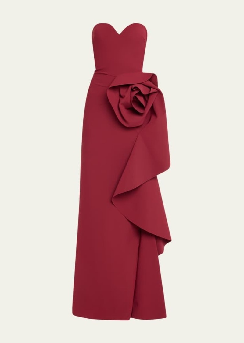 Chiara Boni La Petite Robe Ethane Strapless Ruffle Column Gown