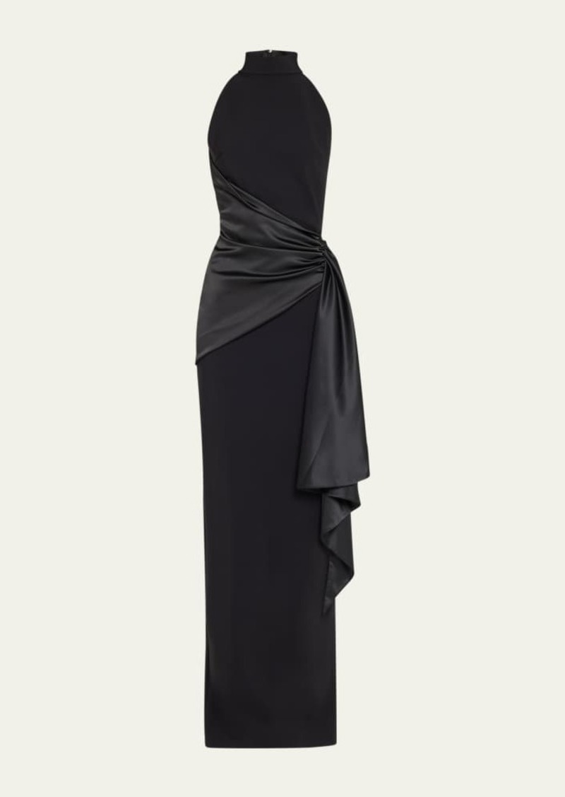 Chiara Boni La Petite Robe Gudairi Ra Draped Halter Column Gown