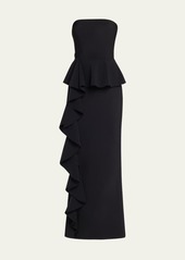 Chiara Boni La Petite Robe Hafsah Strapless Ruffle Peplum Gown