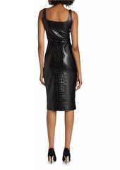 Chiara Boni La Petite Robe Crocodile-Embossed Faux Leather Minidress