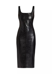 Chiara Boni La Petite Robe Crocodile-Embossed Faux Leather Minidress