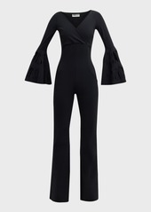 Chiara Boni La Petite Robe Cutout Bell-Sleeve Jumpsuit
