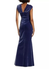 Chiara Boni La Petite Robe Datai Velvet V-Neck Gown