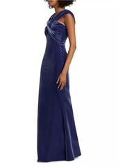 Chiara Boni La Petite Robe Datai Velvet V-Neck Gown