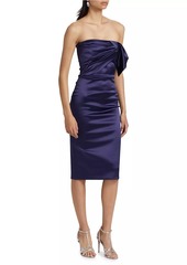 Chiara Boni La Petite Robe Desta Satin Strapless Midi-Dress