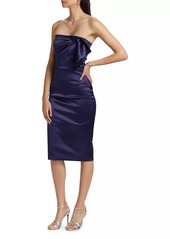 Chiara Boni La Petite Robe Desta Satin Strapless Midi-Dress