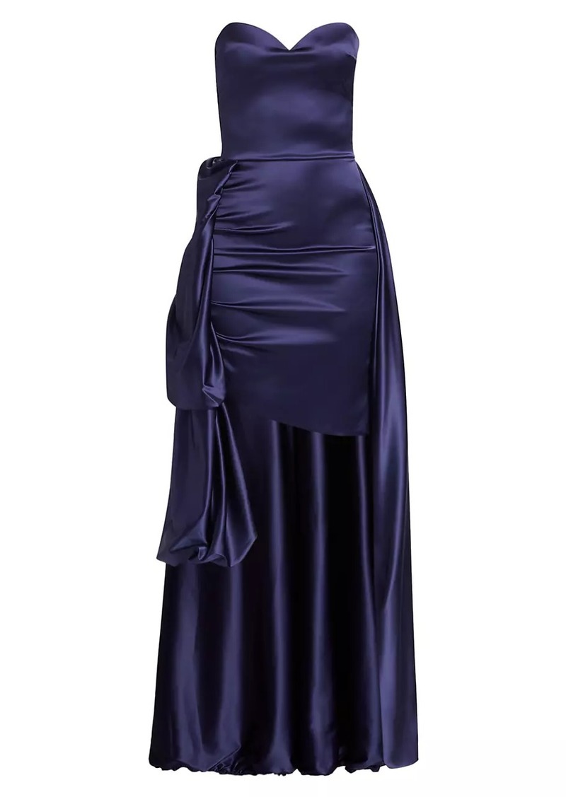 Chiara Boni La Petite Robe Docces Satin Strapless High-Low Gown