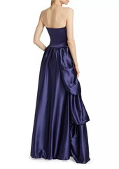 Chiara Boni La Petite Robe Docces Satin Strapless High-Low Gown