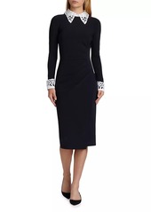 Chiara Boni La Petite Robe Duchi Laser-Cut Trim Cocktail Dress