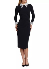 Chiara Boni La Petite Robe Duchi Laser-Cut Trim Cocktail Dress