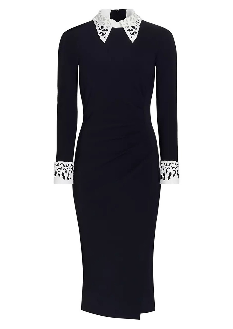 Chiara Boni La Petite Robe Duchi Laser-Cut Trim Cocktail Dress