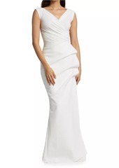 Chiara Boni La Petite Robe Egea Cap-Sleeve Jersey Gown