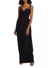 Chiara Boni La Petite Robe Embellished Jersey Ruched Gown