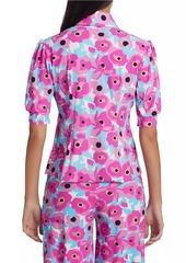 Chiara Boni La Petite Robe Fadatess Floral Puff-Sleeve Top