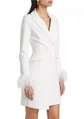 Chiara Boni La Petite Robe Feather-Trim Blazer Minidress