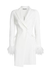 Chiara Boni La Petite Robe Feather-Trim Blazer Minidress