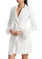 Chiara Boni La Petite Robe Feather-Trim Blazer Minidress