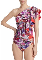 Chiara Boni La Petite Robe Floral Ruffled One-Piece Swimsuit