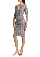 Chiara Boni La Petite Robe Florien Chainlink Check Surplice Midi-Dress