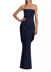 Chiara Boni La Petite Robe Gafar Strapless Overlay Gown