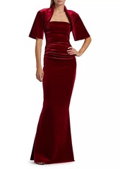 Chiara Boni La Petite Robe Galler Ruched Velvet Gown