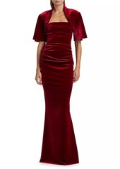 Chiara Boni La Petite Robe Galler Ruched Velvet Gown