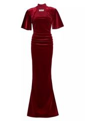 Chiara Boni La Petite Robe Galler Ruched Velvet Gown