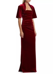 Chiara Boni La Petite Robe Galler Ruched Velvet Gown