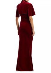 Chiara Boni La Petite Robe Galler Ruched Velvet Gown