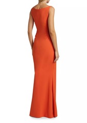 Chiara Boni La Petite Robe Glenaly Floral-Appliquéd Jersey Gown