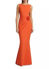 Chiara Boni La Petite Robe Glenaly Floral-Appliquéd Jersey Gown