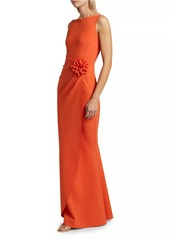 Chiara Boni La Petite Robe Glenaly Floral-Appliquéd Jersey Gown