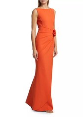 Chiara Boni La Petite Robe Glenaly Floral-Appliquéd Jersey Gown