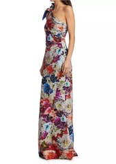 Chiara Boni La Petite Robe Gosia Floral One-Shoulder Gown