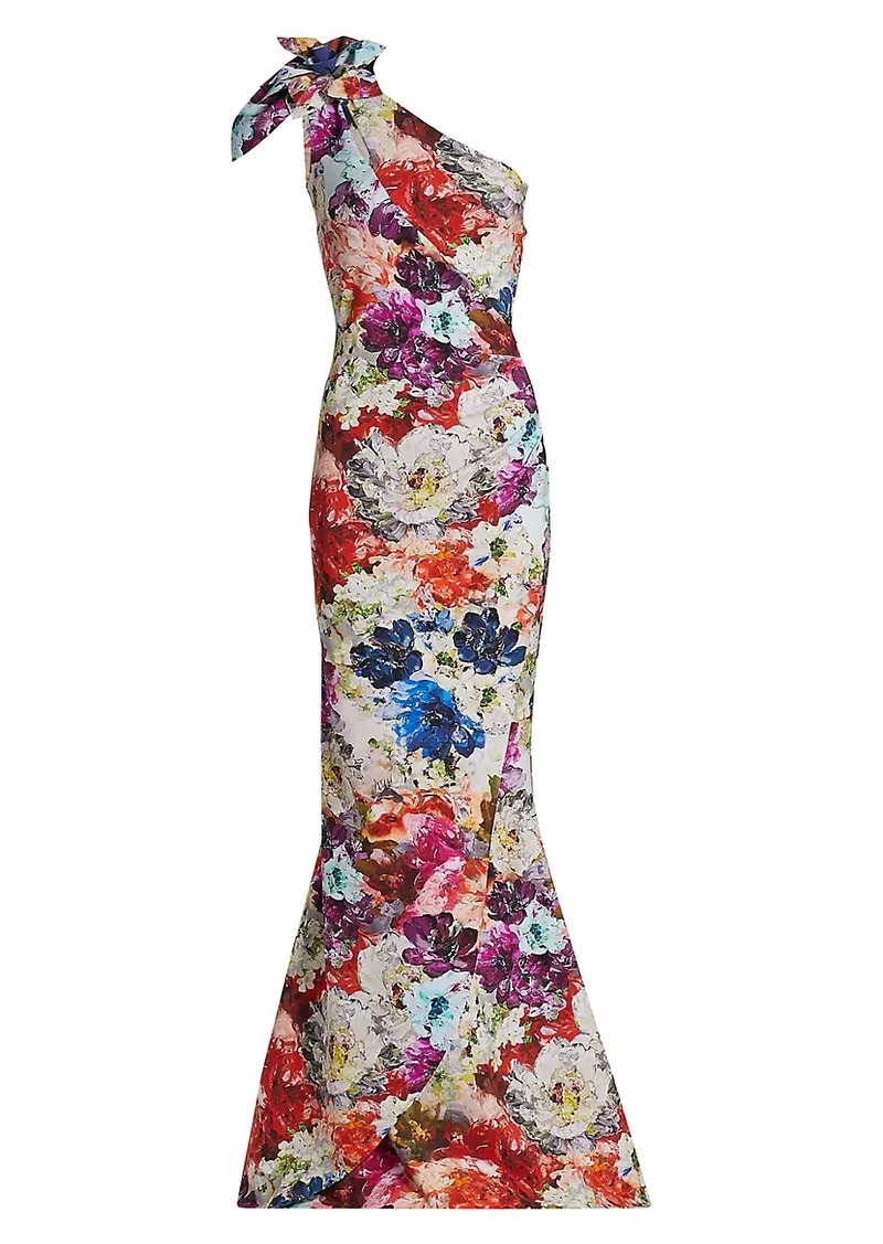 Chiara Boni La Petite Robe Gosia Floral One-Shoulder Gown