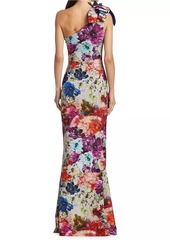 Chiara Boni La Petite Robe Gosia Floral One-Shoulder Gown