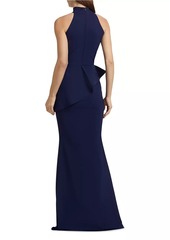 Chiara Boni La Petite Robe Guppy Halter Peplum Gown