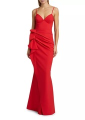 Chiara Boni La Petite Robe Gustina Ruffled Sweetheart Gown