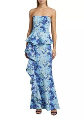 Chiara Boni La Petite Robe Hafsa Sje Floral Peplum Gown