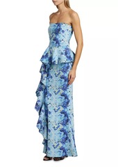 Chiara Boni La Petite Robe Hafsa Sje Floral Peplum Gown