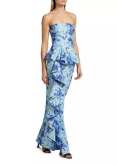 Chiara Boni La Petite Robe Hafsa Sje Floral Peplum Gown