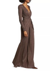 Chiara Boni La Petite Robe Hajar Metallic Jersey Twist-Front Gown