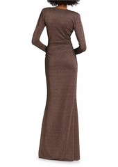 Chiara Boni La Petite Robe Hajar Metallic Jersey Twist-Front Gown