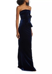 Chiara Boni La Petite Robe Hebe Velvet Rose Gown