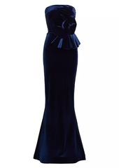 Chiara Boni La Petite Robe Hebe Velvet Rose Gown