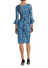 Chiara Boni La Petite Robe Heiress Paisley Ruffle Cocktail Dress