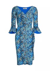 Chiara Boni La Petite Robe Heiress Paisley Ruffle Cocktail Dress